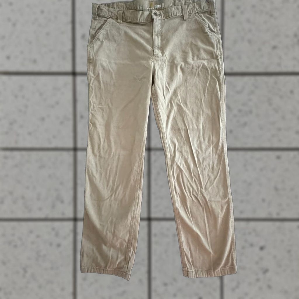 Carhartt CARHARTT Carpenter Pants Mens 42x34 Relaxed Fit Workwear Pants Brown Cotton Twill Zip Flat Front Straight Leg Pockets Workwear Mens 42x34 Size US 42 / EU 58 - 1 Thumbnail
