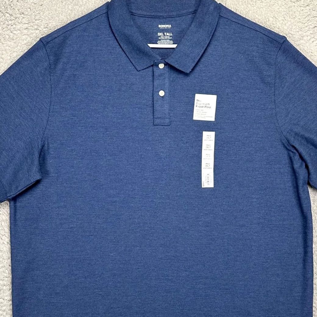 Vintage VINTAGE Sonoma Polo Shirt Mens 3XL Tall Blue Golf Outdoor Casual Rugby Short Sleeve NEW Size US XXL / EU 58 / 5 - 2 Thumbnail