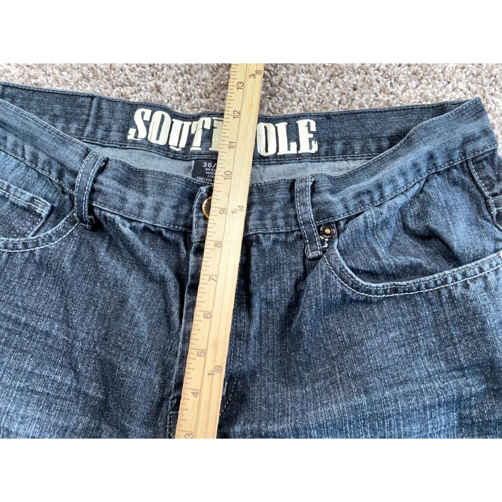 Southpole Southpole Jeans Straight Leg Men's 36 x 30 Dark Blue Denim Streetwear Low Rise Version Vintage Yes Size US 36 / EU 52 - 7 Thumbnail