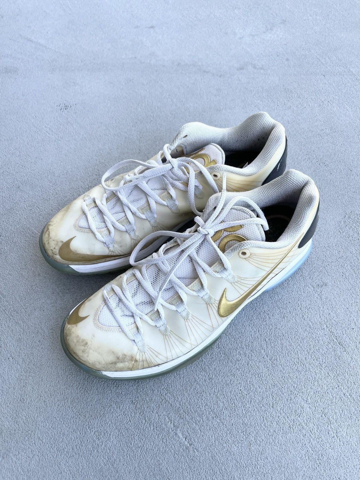 Nike STEAL! KD 5 Elite White Gold Size US 8.5 / EU 41-42 - 2 Thumbnail