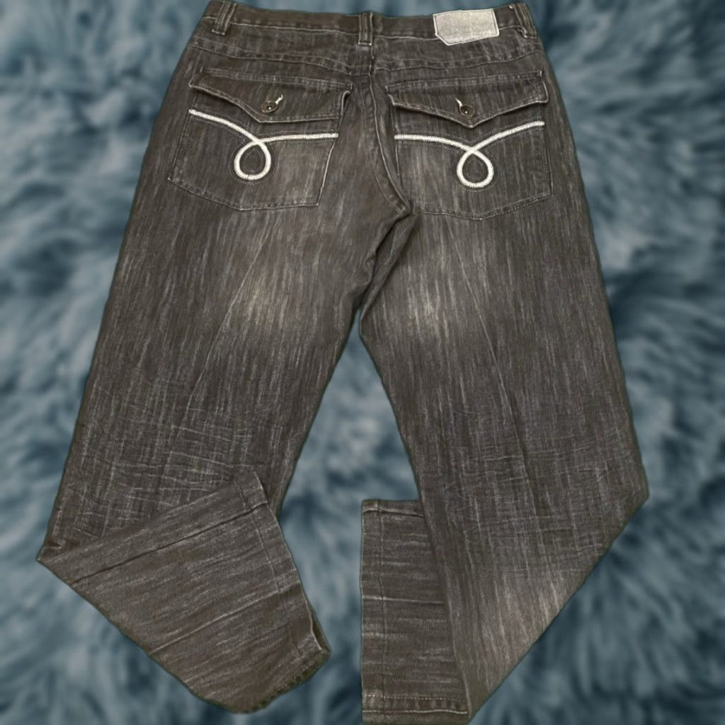 Vintage VINTAGE Mecca Baggy Hip Hop Skater Grunge Jeans VTG Mens 34 Dark Black 34X32 Pockets Wide-Leg 90s Y2K Size US 34 / EU 50 - 1 Thumbnail