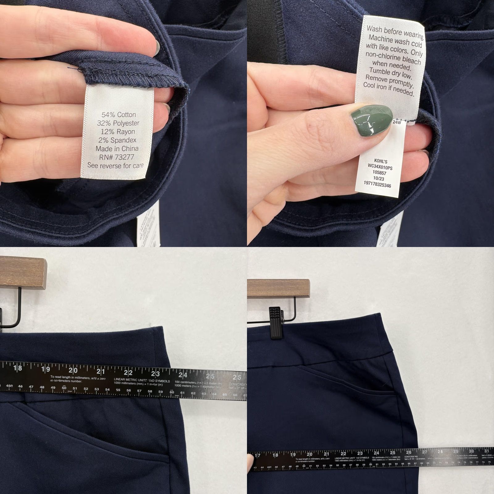 Croft & Barrow Croft & Barrow Pants Womens 24W Navy Effortless Stretch Capri Comfort Waist NWT Size 42" / US 20 - 8 Thumbnail