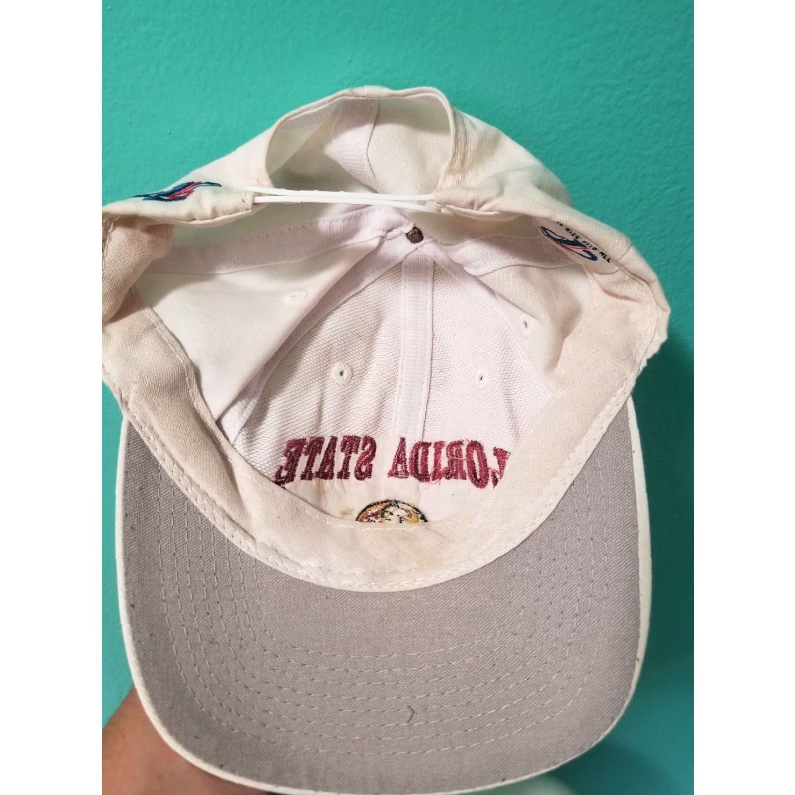 Logo Athletic VINTAGE Logo Athletic Hat FSU Florida State Seminoles Embroidered Distressed Snapback Adjustable Men Beige Cap Size ONE SIZE - 5 Thumbnail