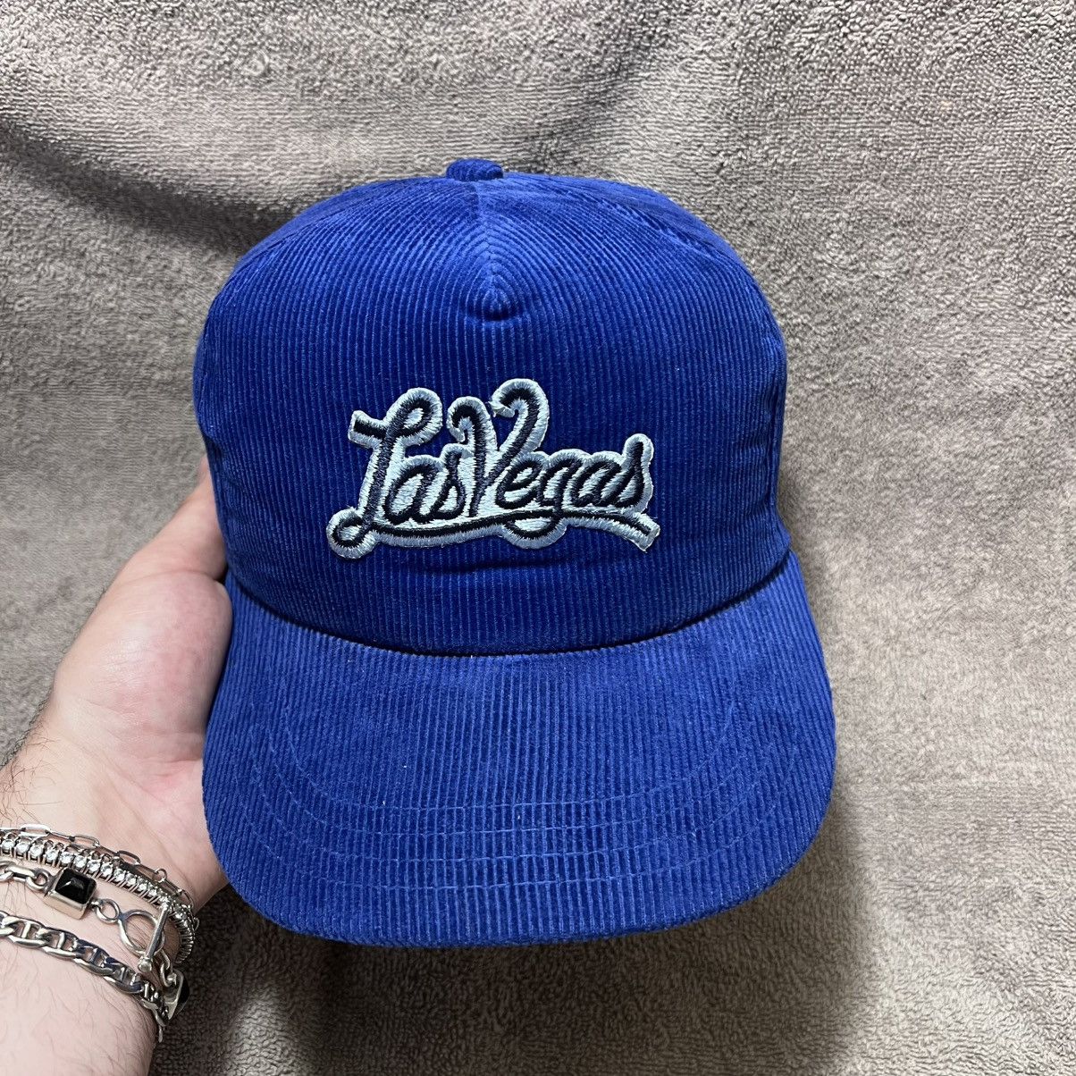 Vintage Vintage Las Vegas Corduroy Trucker Hat SnapBack Blue Size ONE SIZE - 2 Thumbnail