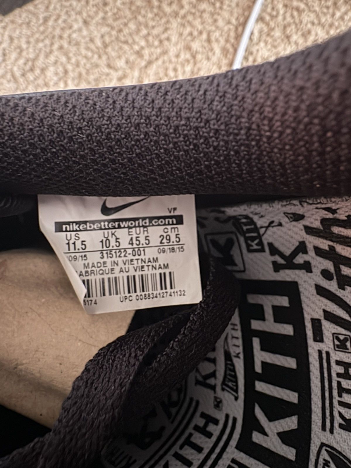Kith × Nike Nike x Kith Friends and Family AF1 “Just Us” Blackout Size US 11.5 / EU 44-45 - 9 Thumbnail