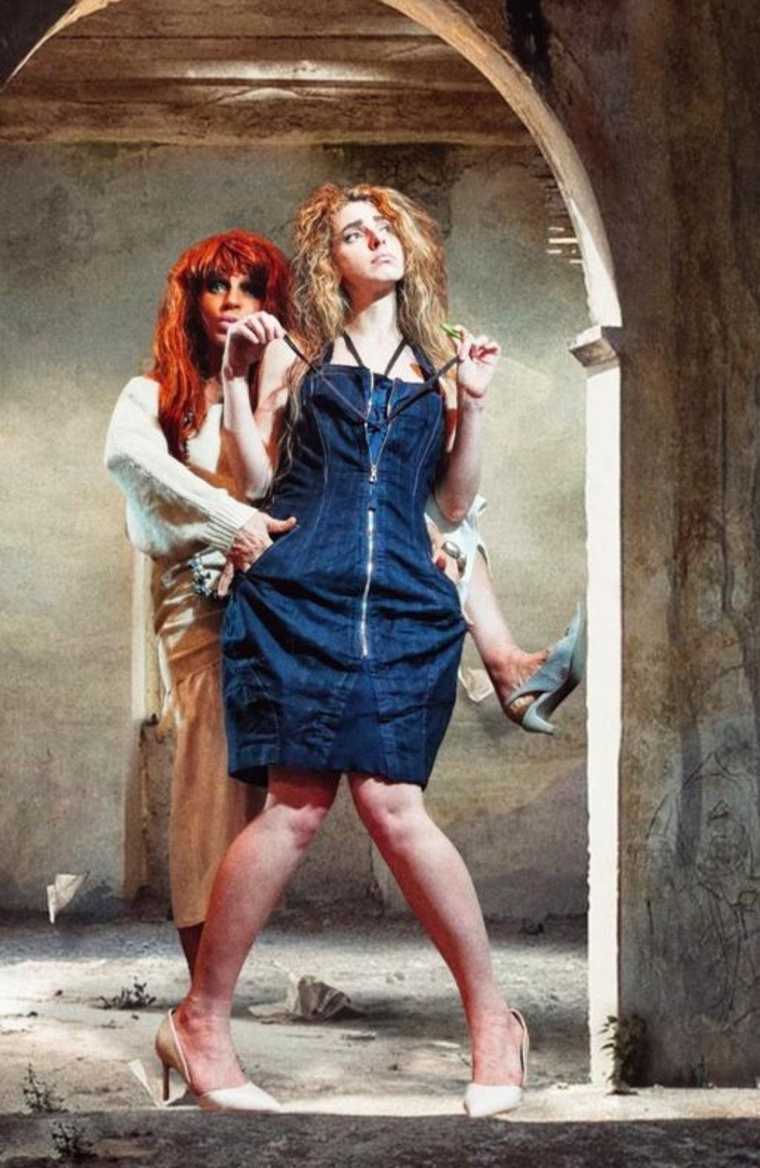 Marithe + Francois Girbaud Jeans baloon-shaped dress denim parachute avant garde Size M / US 6-8 / IT 42-44 - 1 Thumbnail
