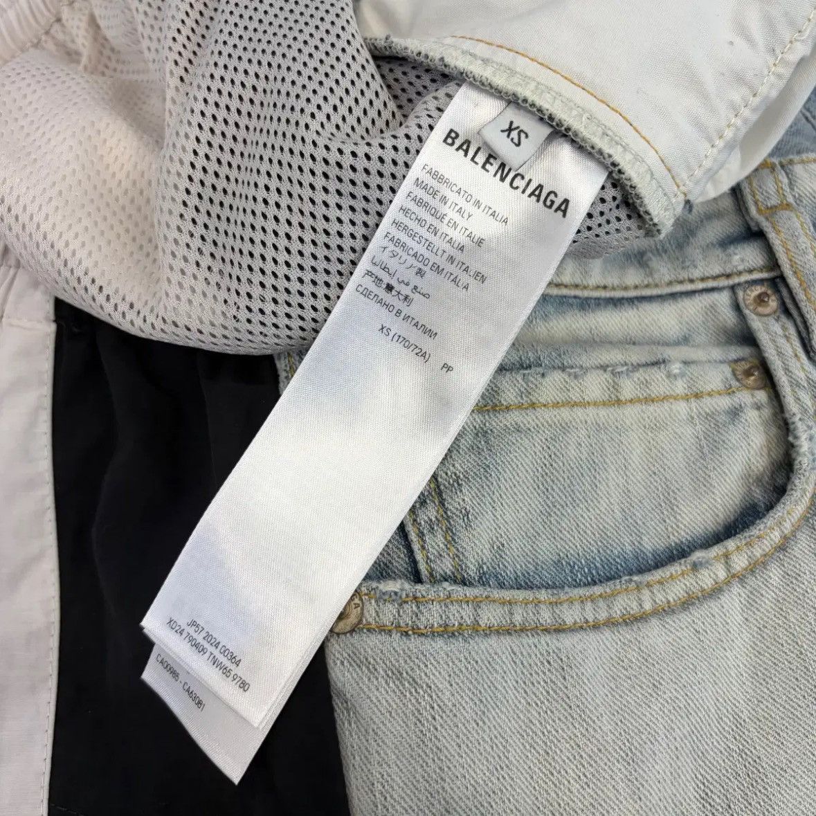 Balenciaga Balenciaga 24fw Denim Jersey Track Hybrid Pants Size US 31 - 10 Thumbnail
