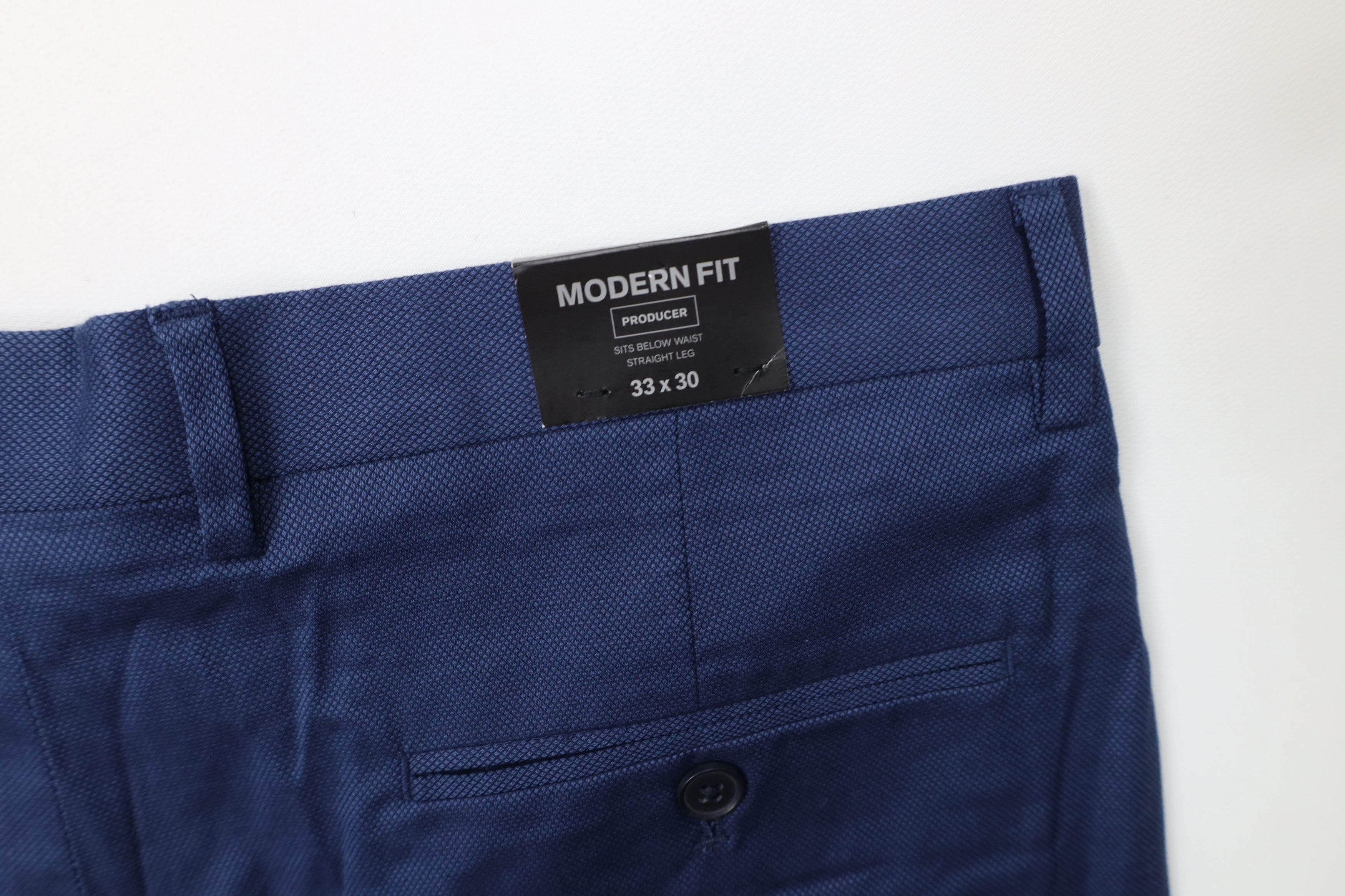 Express New Express Modern Fit Straight Leg Chino Pants Blue Size US 33 - 16 Thumbnail