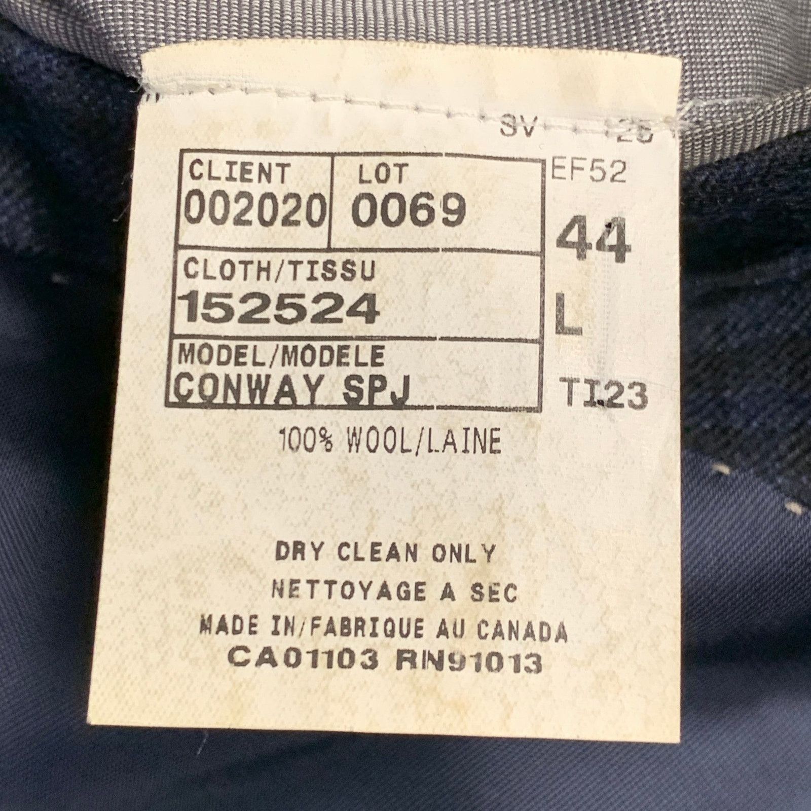 Piattelli Size 44 Navy Black Checkered Wool Single Breasted Sport Coat Size 44L - 8 Thumbnail