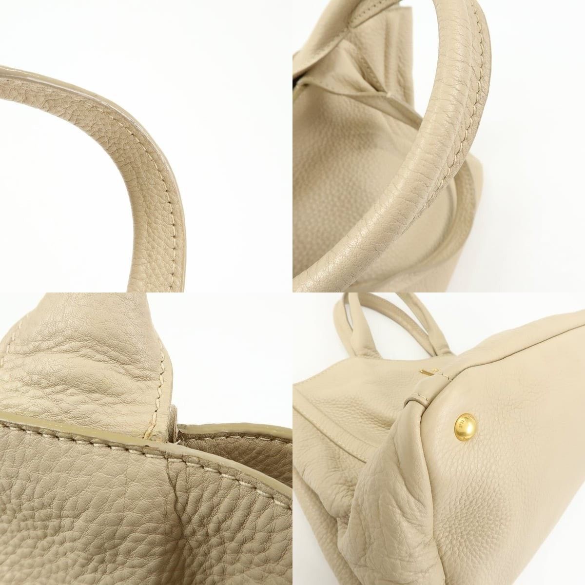 Prada Prada Vitello Daino Tote Beige Size ONE SIZE - 4 Thumbnail