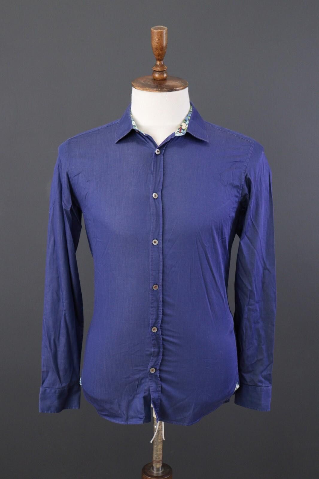 Ted Baker Ted Baker London Blue Floral Collar Dress Shirt Size 3 Size US M / EU 48-50 / 2 - 1 Thumbnail