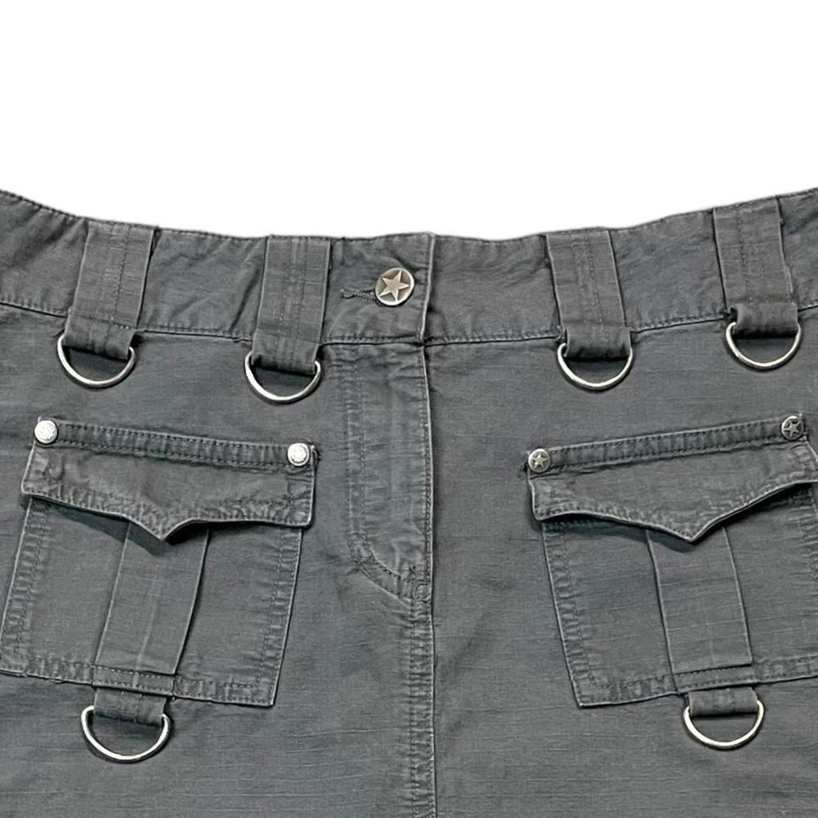 Vintage VTG Y2K SERIOUS grey punk goth utility midi cargo skirt XS Size 26" / US 2 / IT 38 - 4 Thumbnail