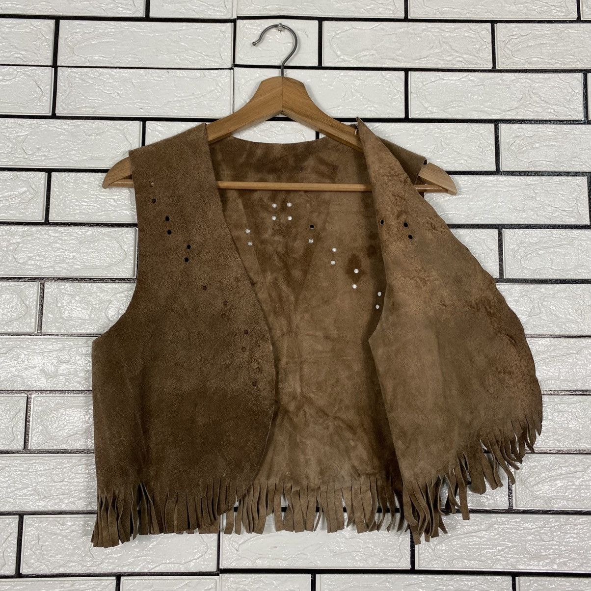 Japanese Brand Vintage Genuine Leather Vest Jacket Western Design Size US M / EU 48-50 / 2 - 12 Thumbnail