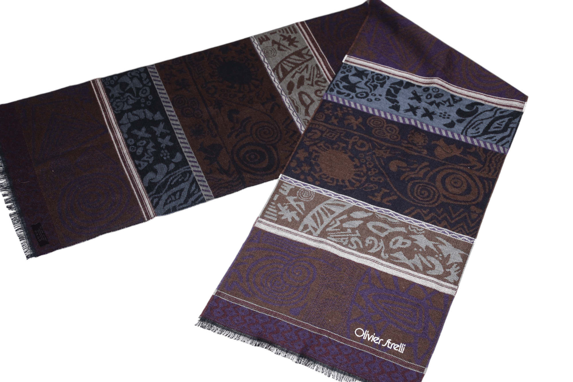 Other UK Olivier Strelli abstract patterns wool scarf 160cm x 35cm Size ONE SIZE - 7 Thumbnail