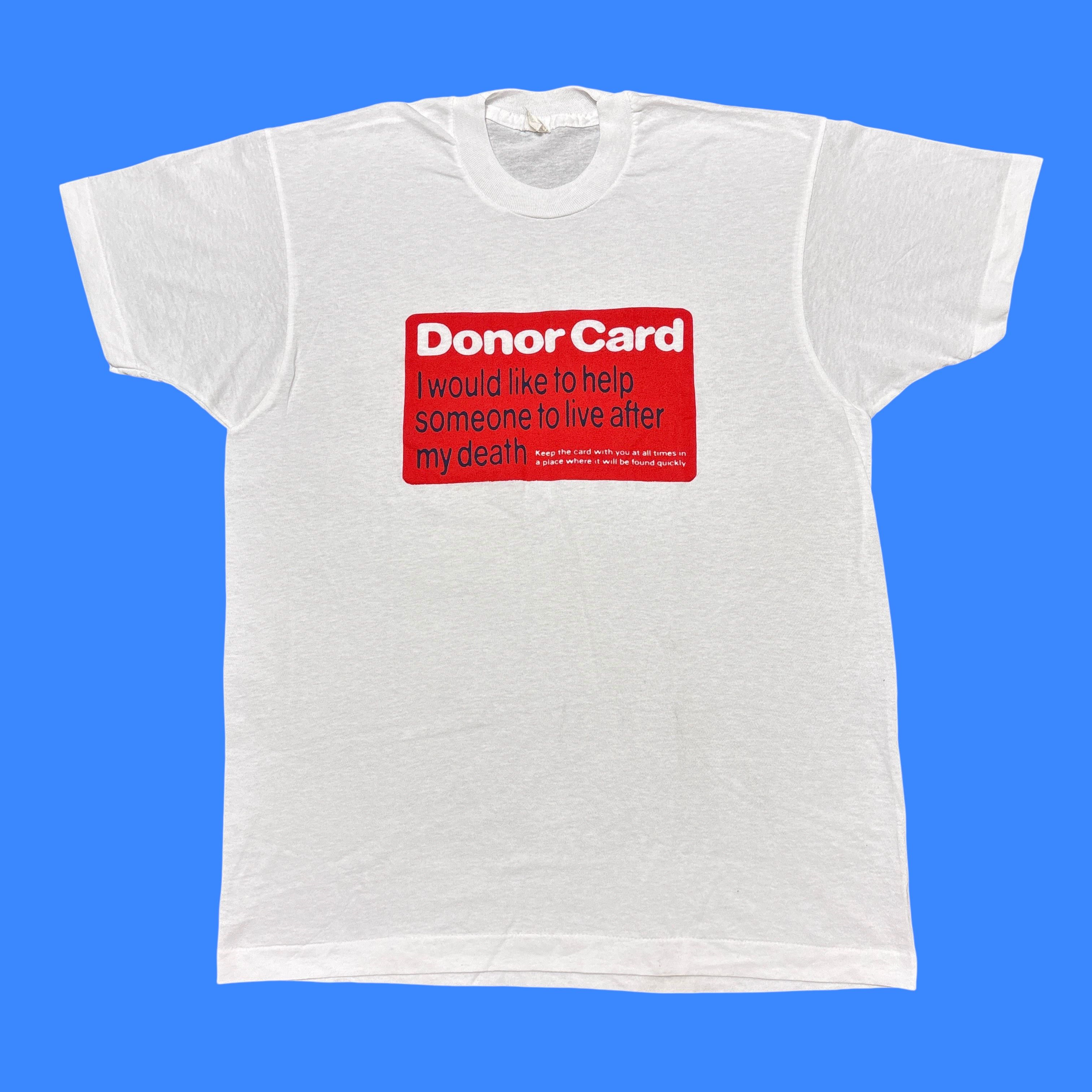 Vintage Vintage 80s T Shirt Single Stitch Screen Stars Blood Donor Size US L / EU 52-54 / 3 - 1 Thumbnail