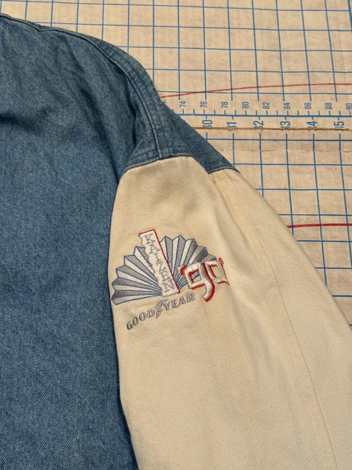 Vintage Vintage Two Tone Denim Bomber Jacket Good Year Branding XXL Size US XXL / EU 58 / 5 - 7 Thumbnail
