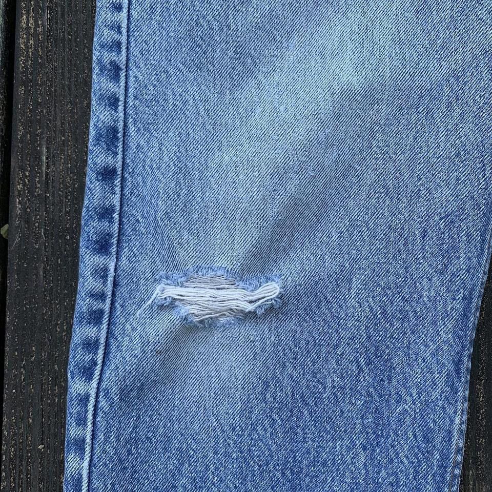 Levi's Vintage Clothing × Vintage Vintage White Washed Distressed 505 Levis with Rips Size US 34 / EU 50 - 3 Thumbnail