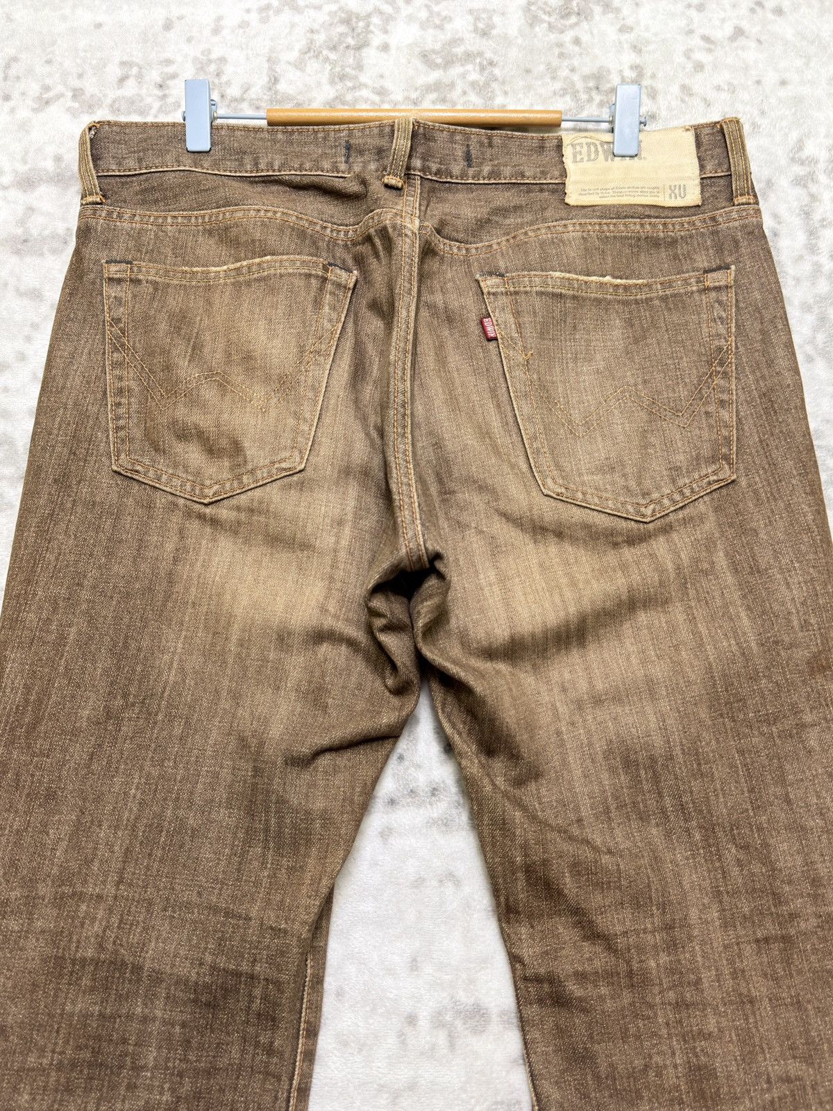 Edwin Vintage Edwin XV Brown Distressed Bootcut Flare Denim Jeans Size US 35 - 9 Thumbnail