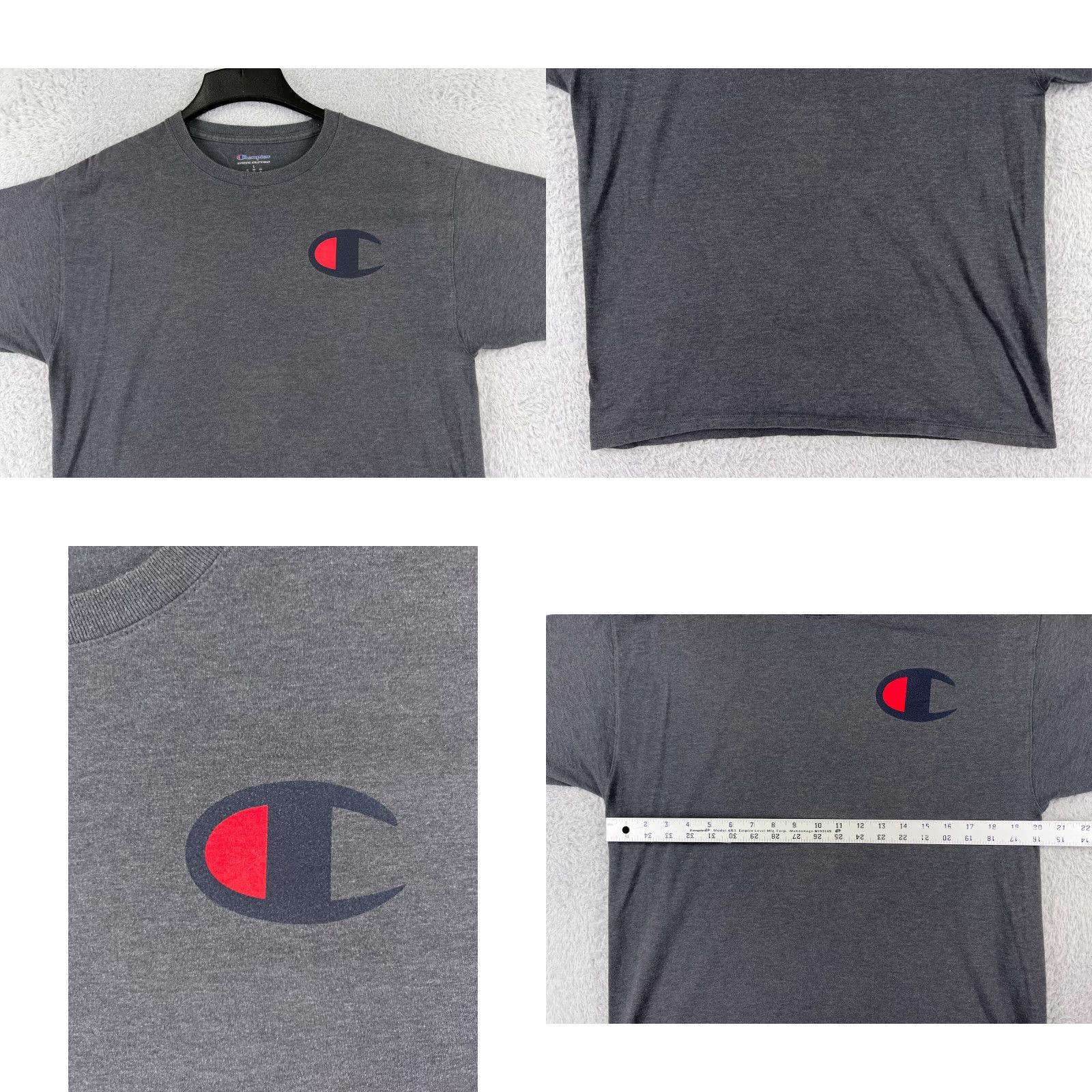 Champion Champion Shirt Men Large Dark Gray Crew Neck Cotton Jersey Logo T-Shirt 90s Outdoor Sports Mens Size US L / EU 52-54 / 3 - 8 Thumbnail