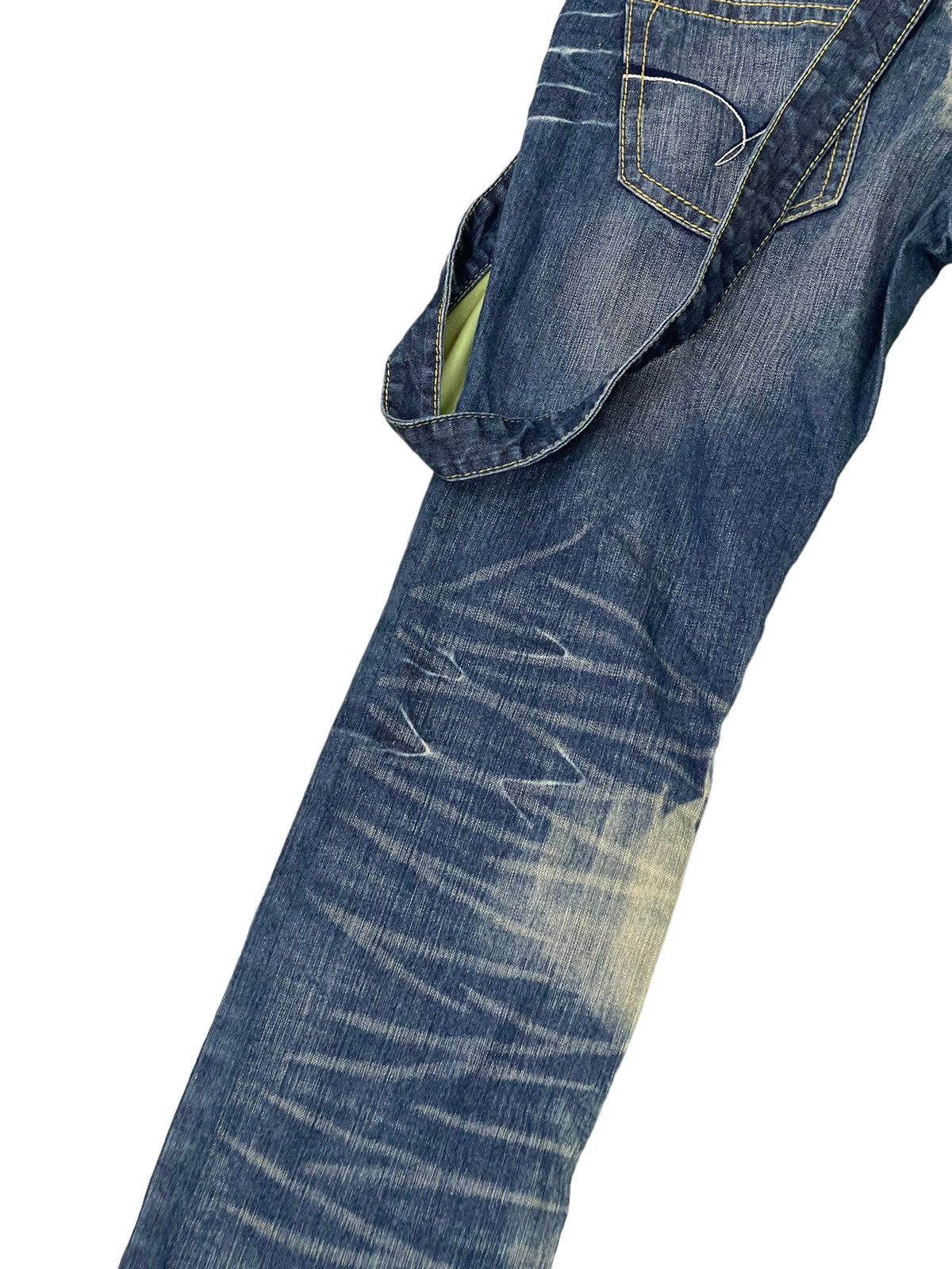 Japanese Brand Suspender Jeans Genoese Distres Low Rise Slim 7🟦5 Size US 28 / EU 44 - 17 Thumbnail
