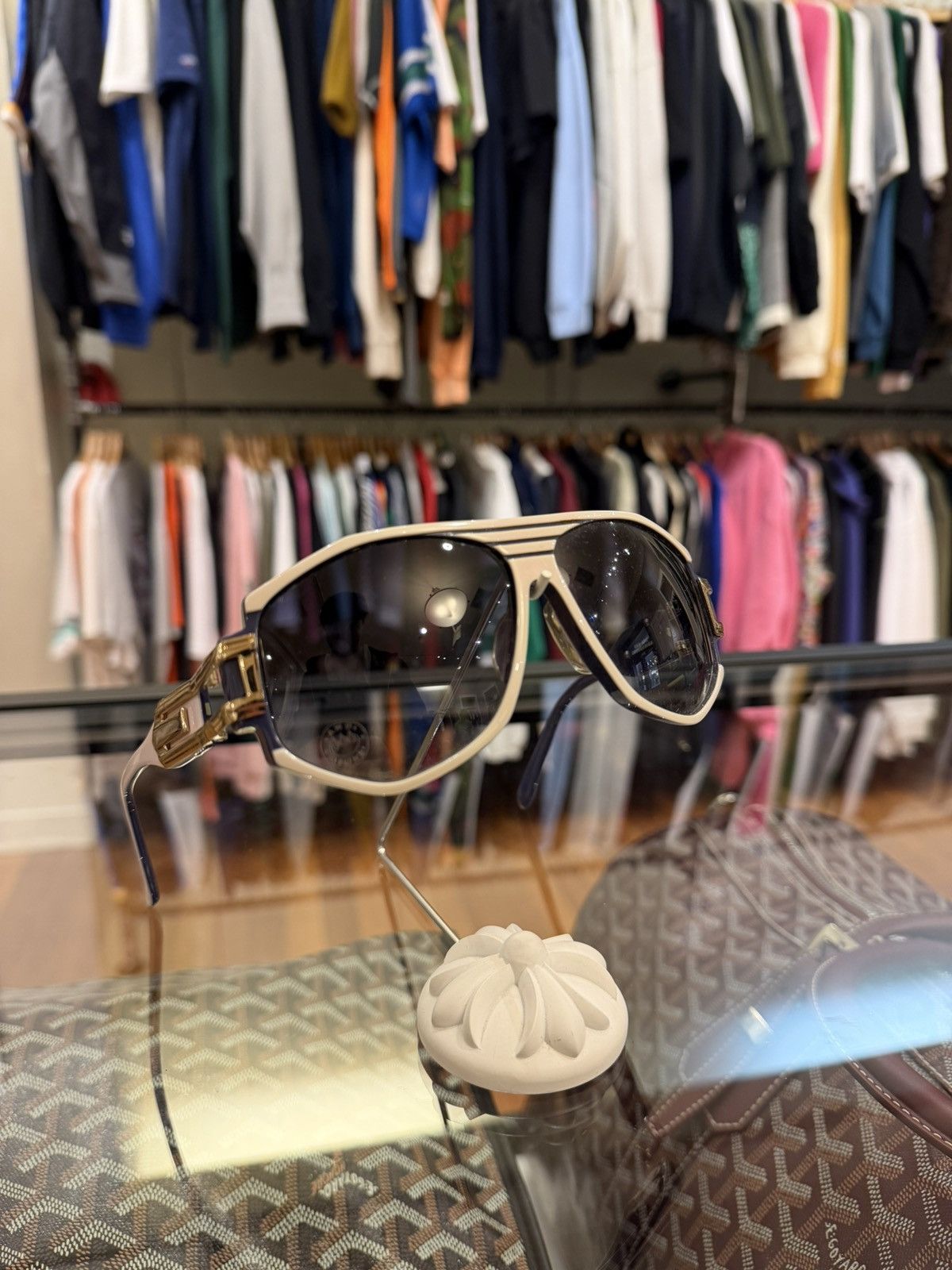 Cazal Cazal Legends 163/3 Sunglasses - Blue/White/Gold Size ONE SIZE - 1 Thumbnail