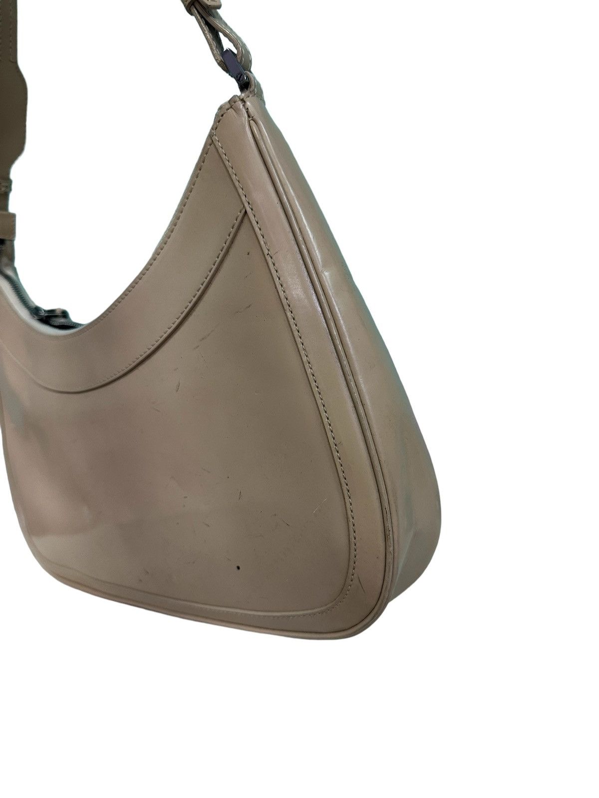 Gucci AUTHENTIC GUCCI BEIGE PATENT LEATHER JACKIE SHOULDER BAG Size ONE SIZE - 14 Thumbnail