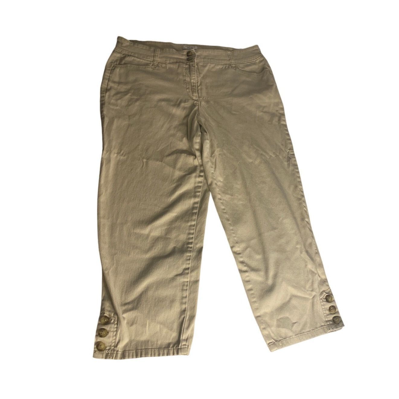 Other Charter Club Classic Fit Beige Cropped Pants 16 Cotton Size 38" / US 16 / IT 52 - 2 Thumbnail