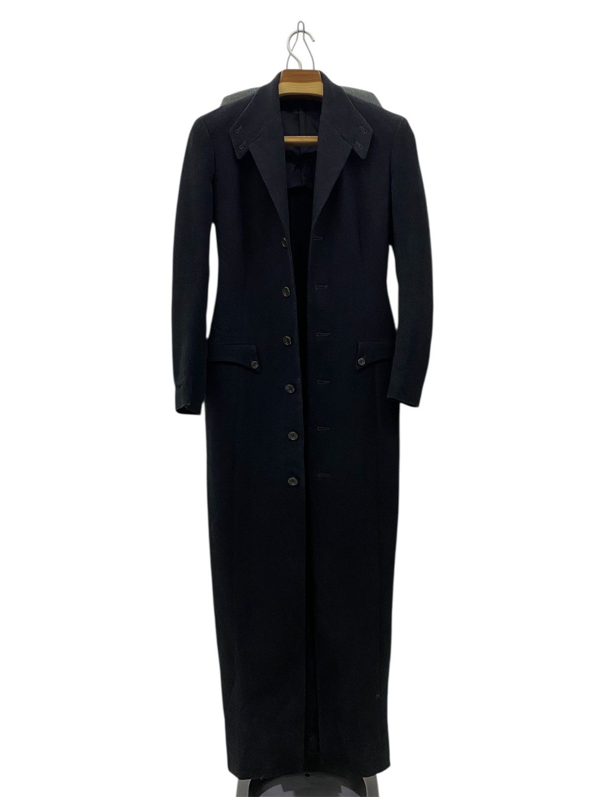 Yohji Yamamoto Vtg Yohji Yamamoto AW95 black gabardine long coat Size S / US 4 / IT 40 - 3 Thumbnail