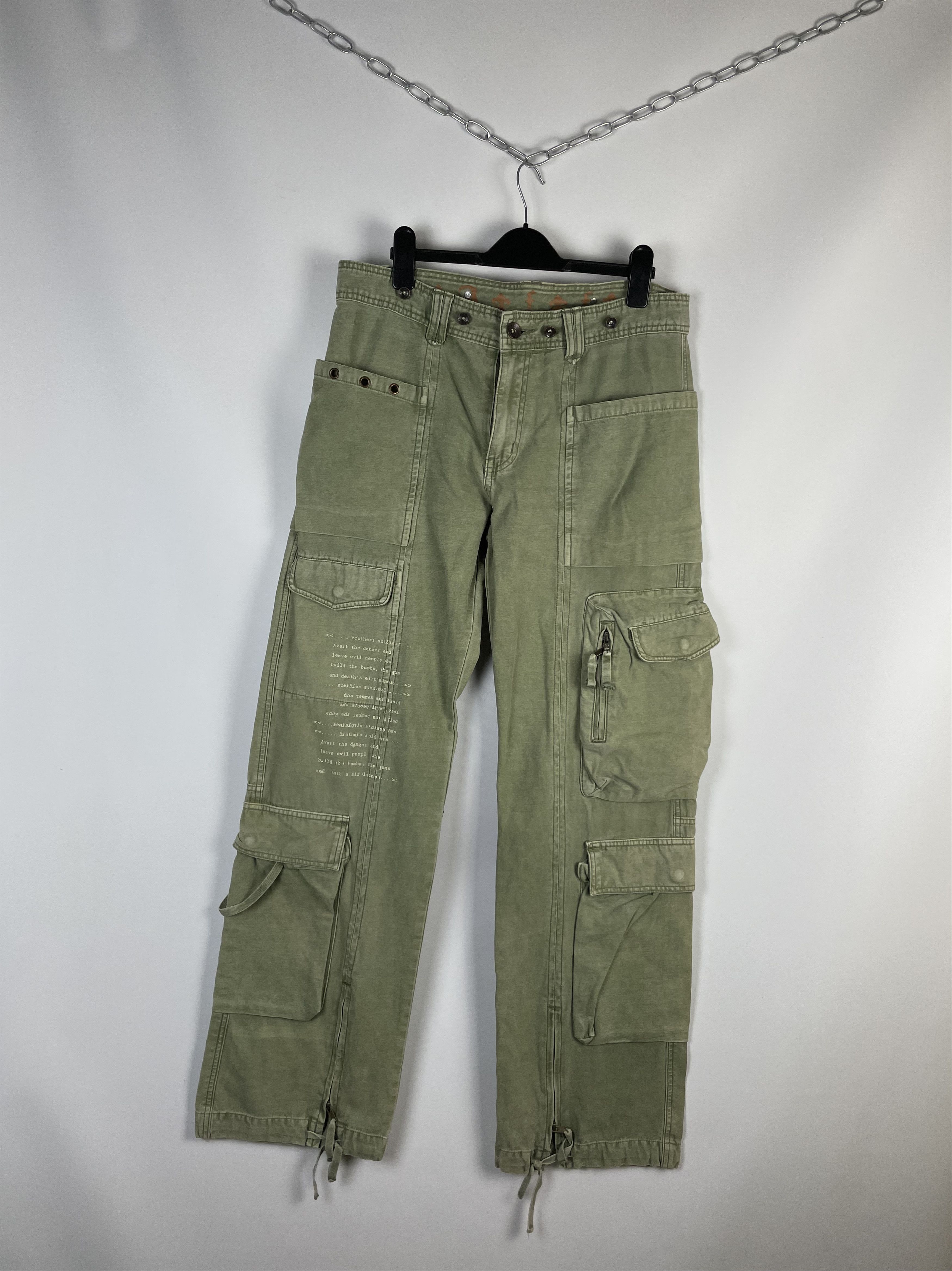 Japanese Brand Y2K Pants Cargo Japan Style Multi Pocket Bondage Size US 34 / EU 50 - 7 Thumbnail