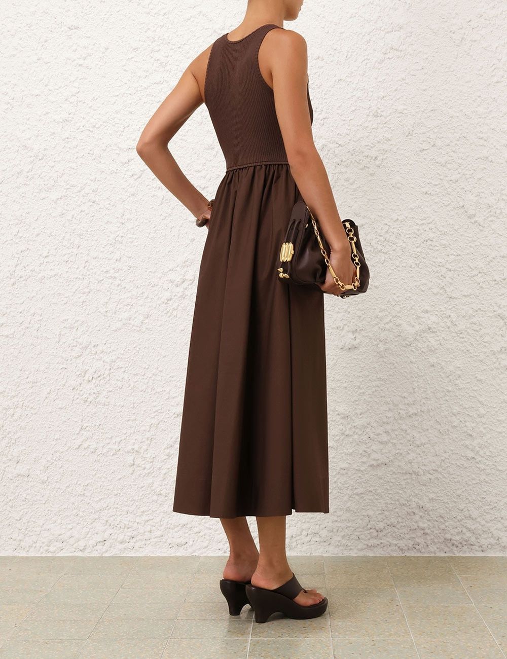 Zimmermann oc11z0226 Poplin Racer Dress In Brown Size XS / US 0-2 / IT 36-38 - 4 Thumbnail