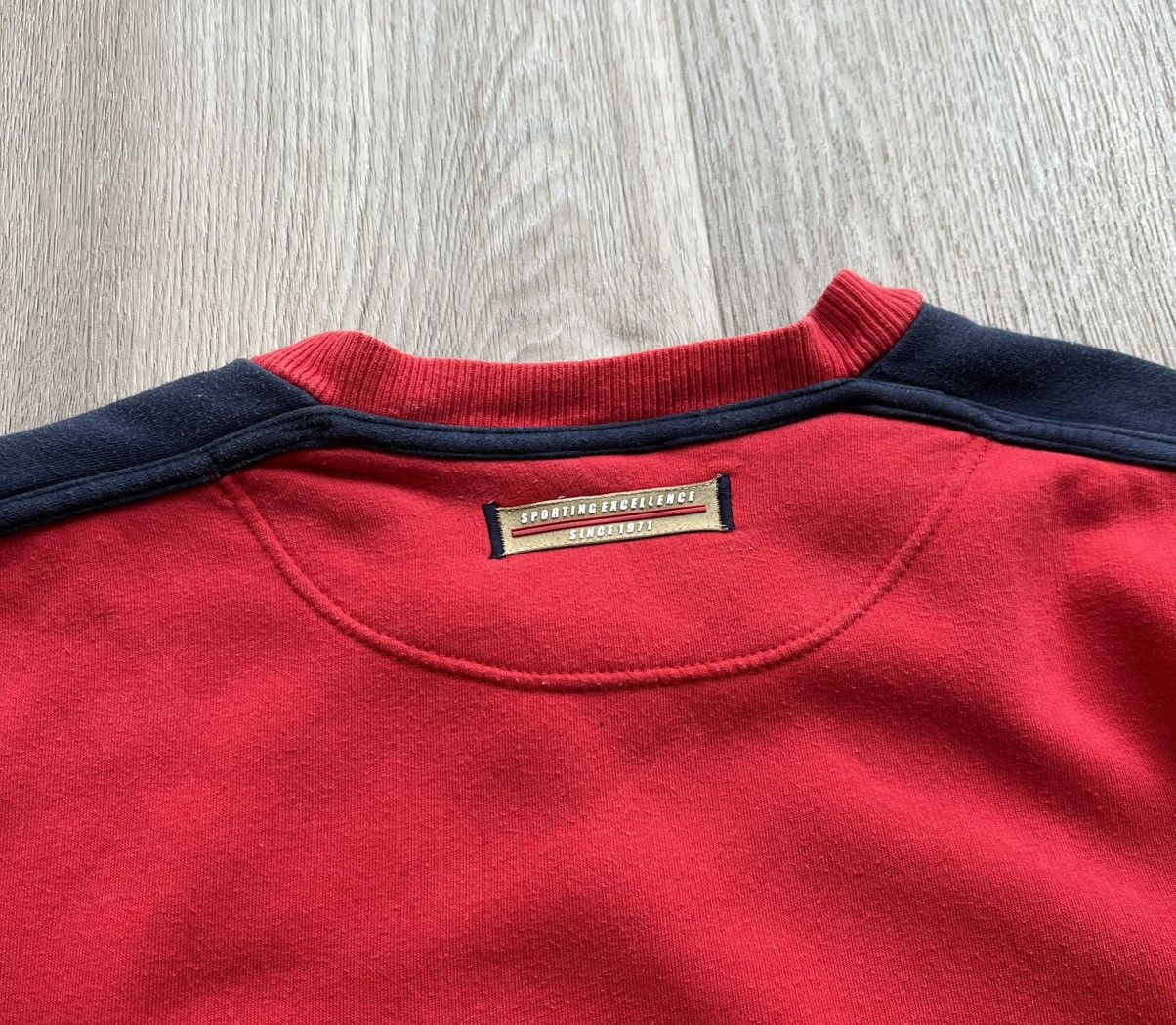 Nike × Vintage Vintage 90s Nike Big Embroidered Logo Red Sweatshirt Y2K Size US L / EU 52-54 / 3 - 10 Thumbnail
