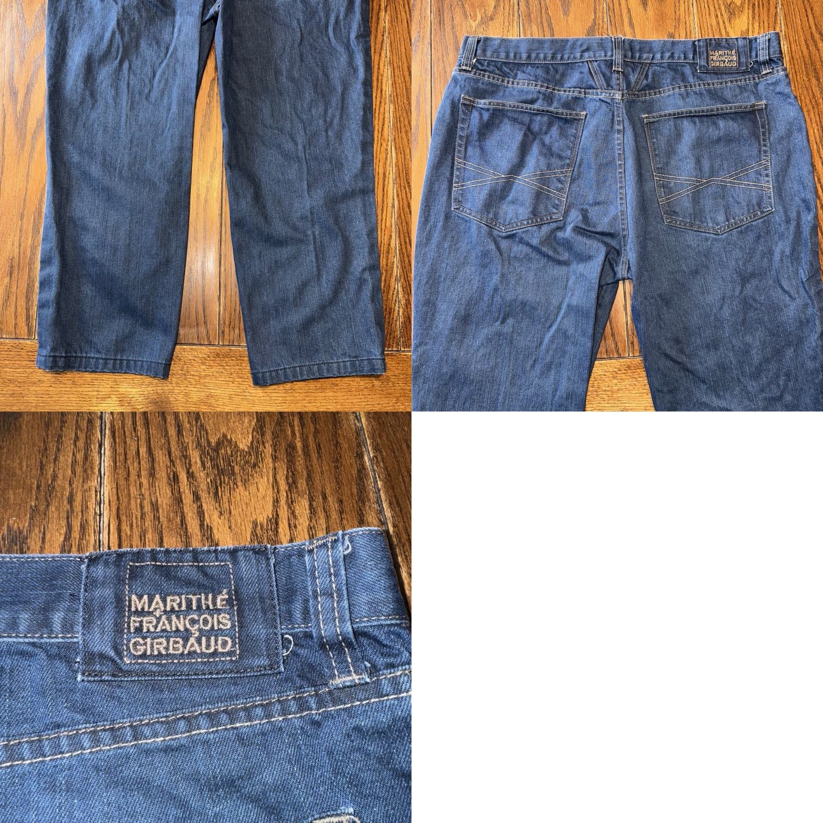 Denime VINTAGE Marithe Francois Girbaud Jeans Mens 40x24 Blue Wide-Leg Baggy Denim Y2K Retro 90s Hip Hop Streetwear Mens Size US 40 / EU 56 - 8 Thumbnail