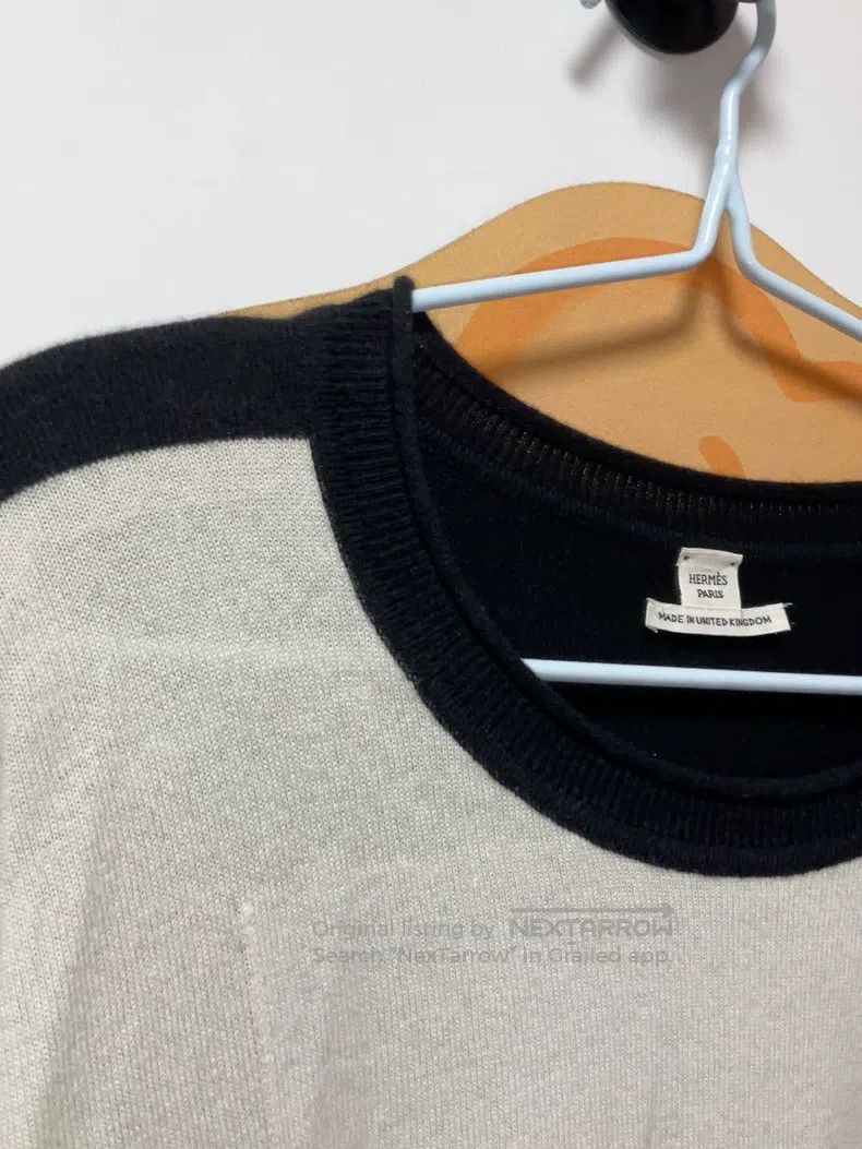 Hermes Hermes Black and White Colorblocked Cashmere Crew Neck Swe Size XS / US 0-2 / IT 36-38 - 5 Thumbnail