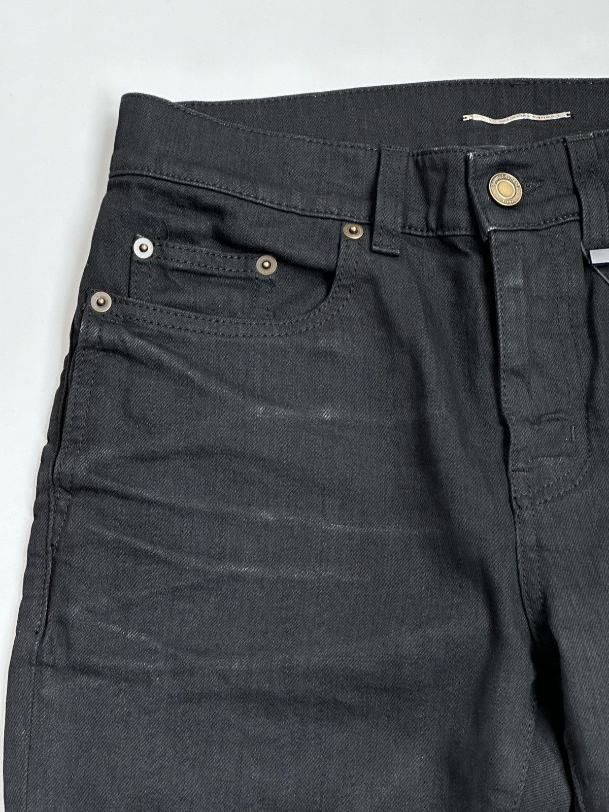 Saint Laurent Paris *NEW* SAINT LAURENT $860 SS20 Silver Coated Skinny Jeans D24 Size US 28 / EU 44 - 6 Thumbnail