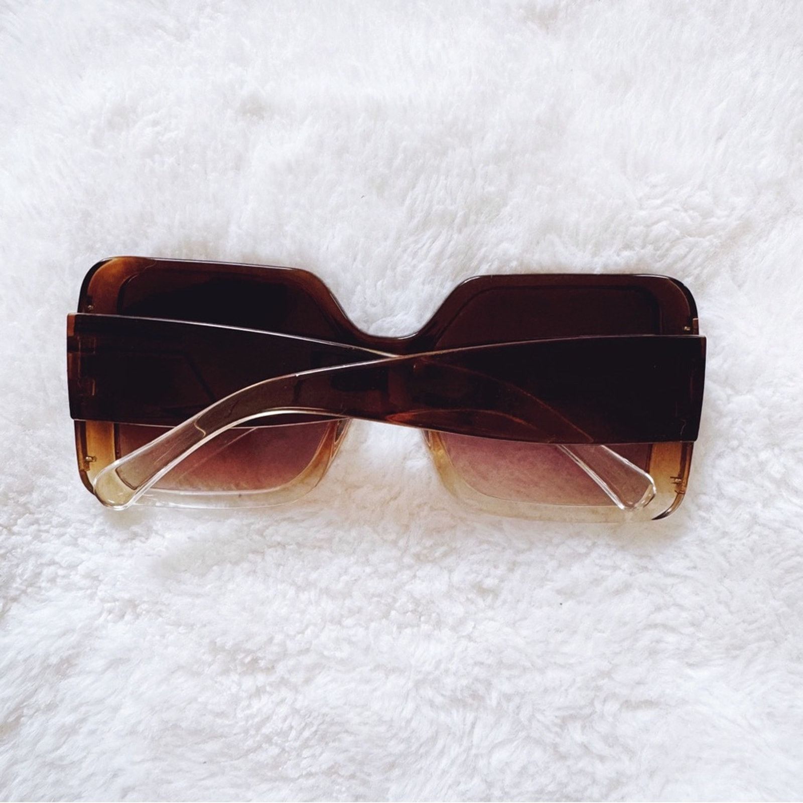 Other Junia Clear Brown Oversized Sunglasses Size ONE SIZE - 10 Thumbnail