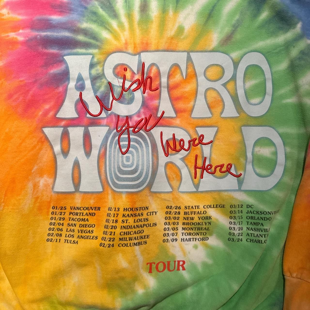 TRAVIS SCOTT ASTROWORLD TOUR XL SIZE ‘WISH YOU WERE HERE’