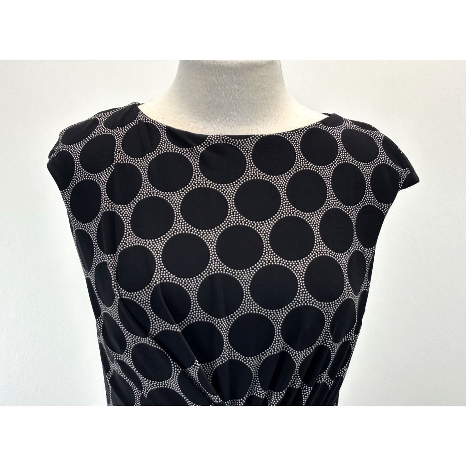Ralph Lauren Lauren Ralph Lauren Sheath Dress Women’s 12 Black Circles Twist Front Stretch Size XL / US 12-14 / IT 48-50 - 5 Thumbnail
