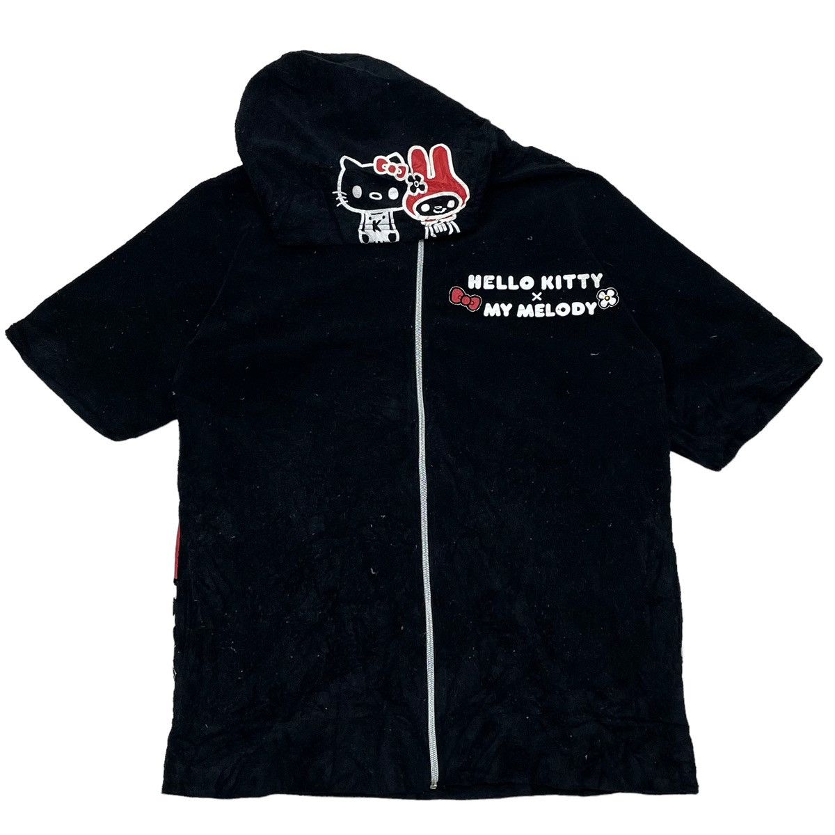 Japanese Brand × Vintage Vintage Hello Kitty X Melody Short Sleeve Hoodie Flecee Size S / US 4 / IT 40 - 2 Thumbnail