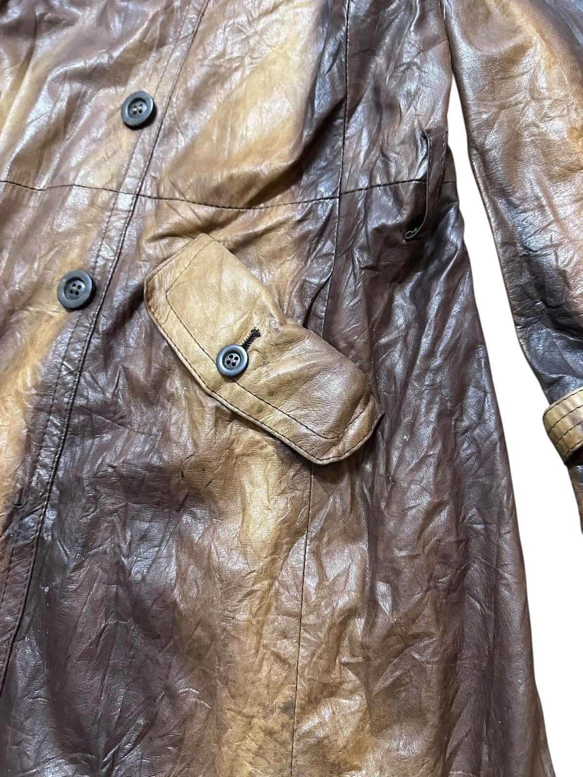 4GSELLER Vintage Japanese Brand Leather German Style trenchcoat Size XL / US 12-14 / IT 48-50 - 4 Thumbnail