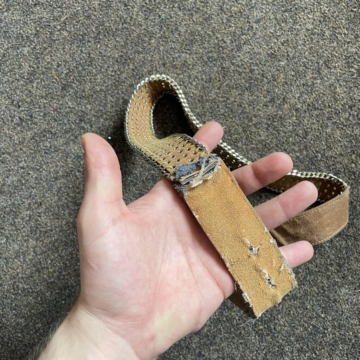 Vintage Vintage Y2K Studded Suede Belt Archive Tan Americana Drip OS Size ONE SIZE - 7 Thumbnail