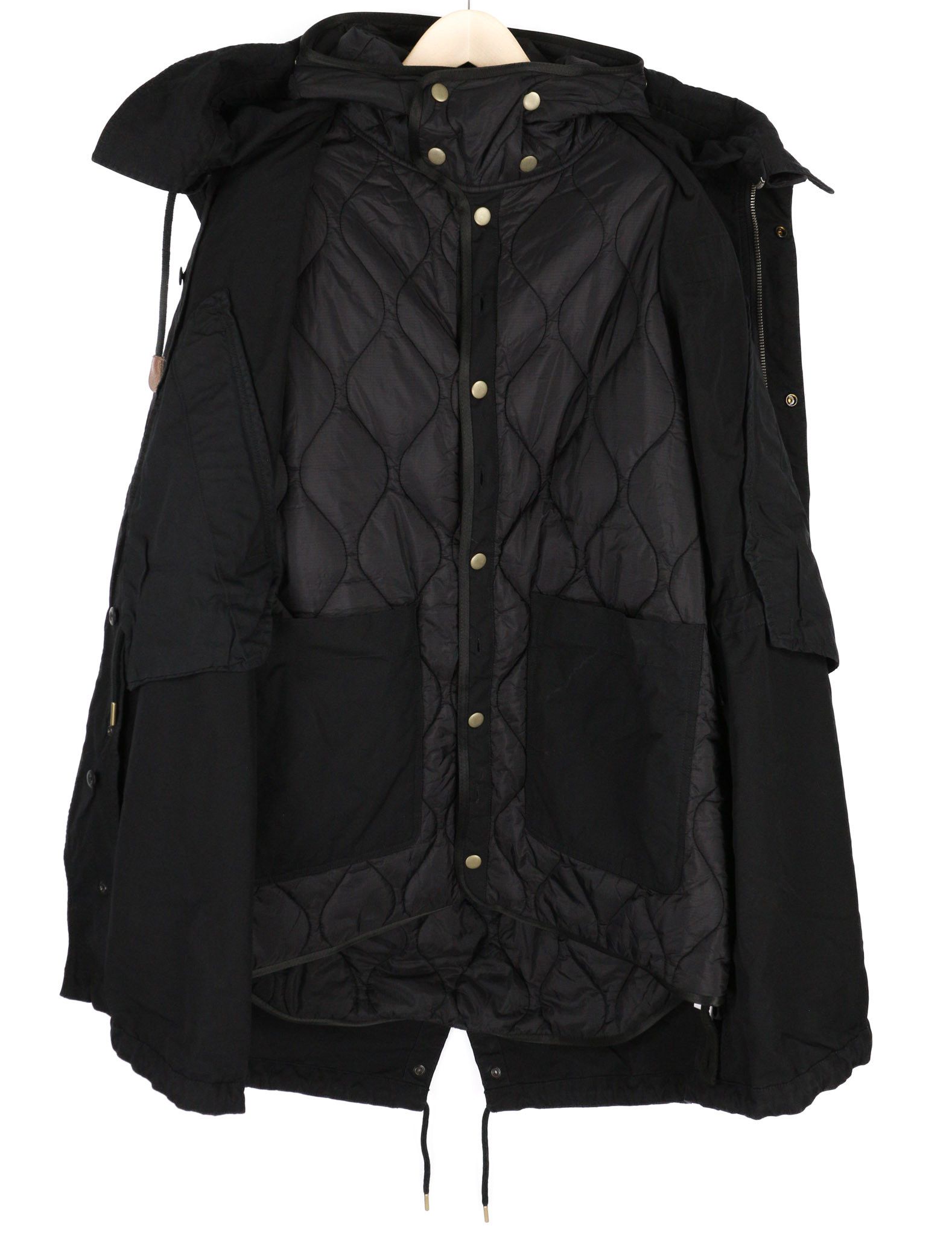 Diesel W-MILES L 2in1 Parka Drawstring Zip Black Jacket 81748 Size US L / EU 52-54 / 3 - 1 Thumbnail
