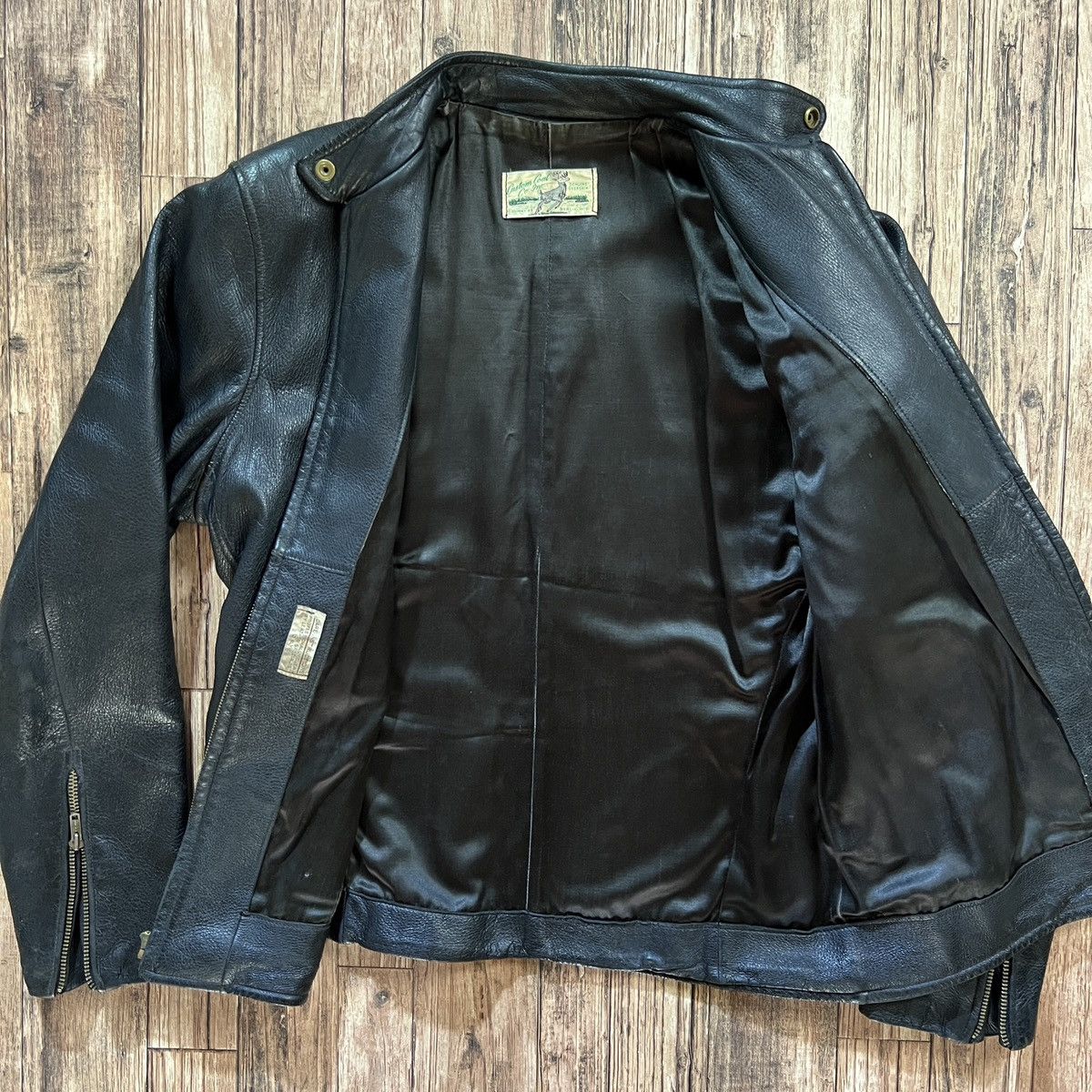 Vintage Deerskin Cafe Racer Black Motorcycle Jacket Size US L / EU 52-54 / 3 - 6 Thumbnail