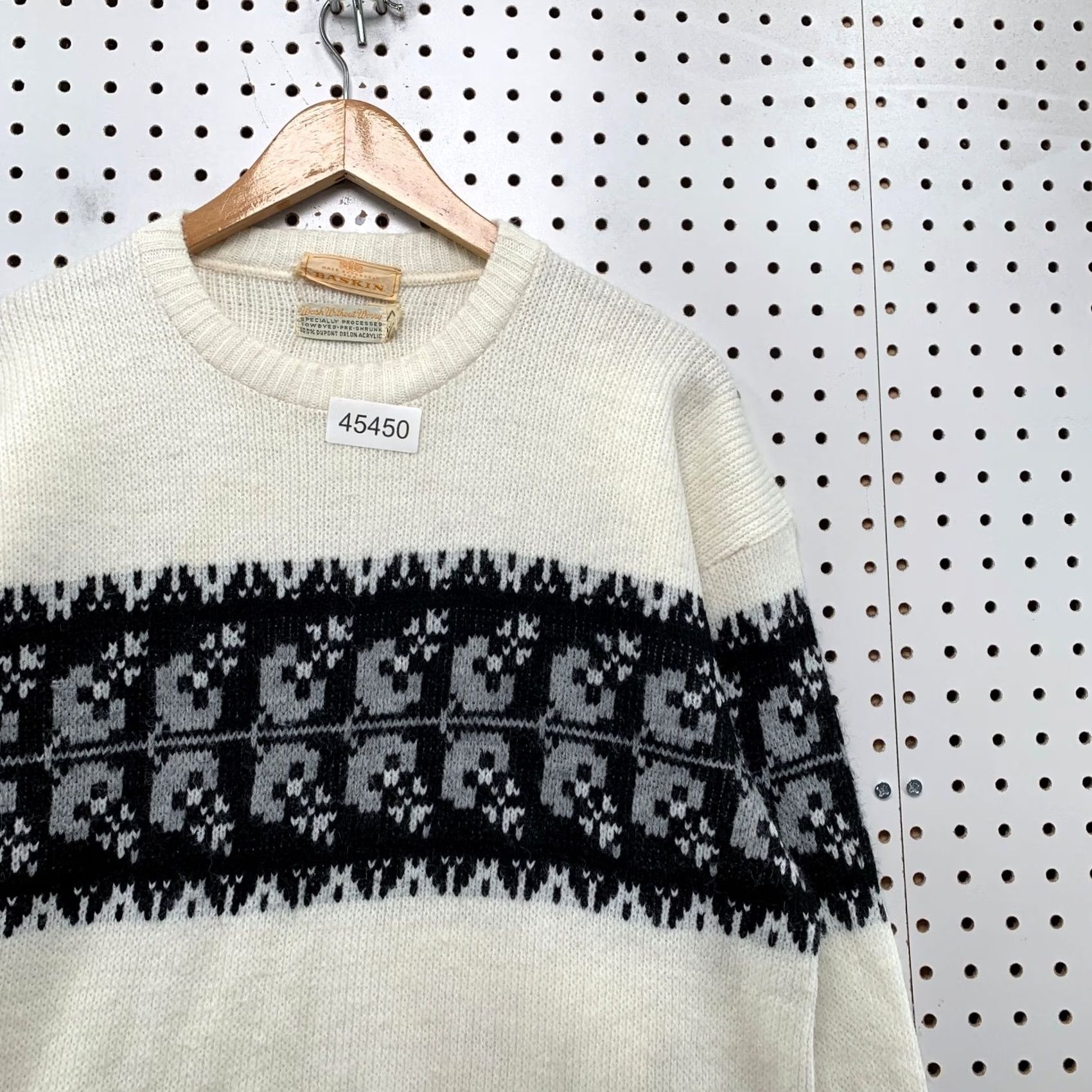 Vintage VINTAGE Baskin Sweater Mens Large White Orlon Acrylic 60s 70s Size US L / EU 52-54 / 3 - 5 Thumbnail