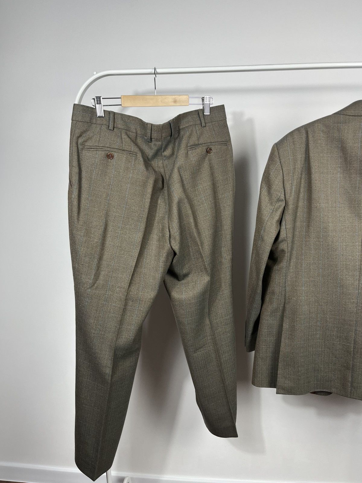 Magee Magee Wool Suit Green Check Blazer Pants Tailored Set Size 42R - 14 Thumbnail