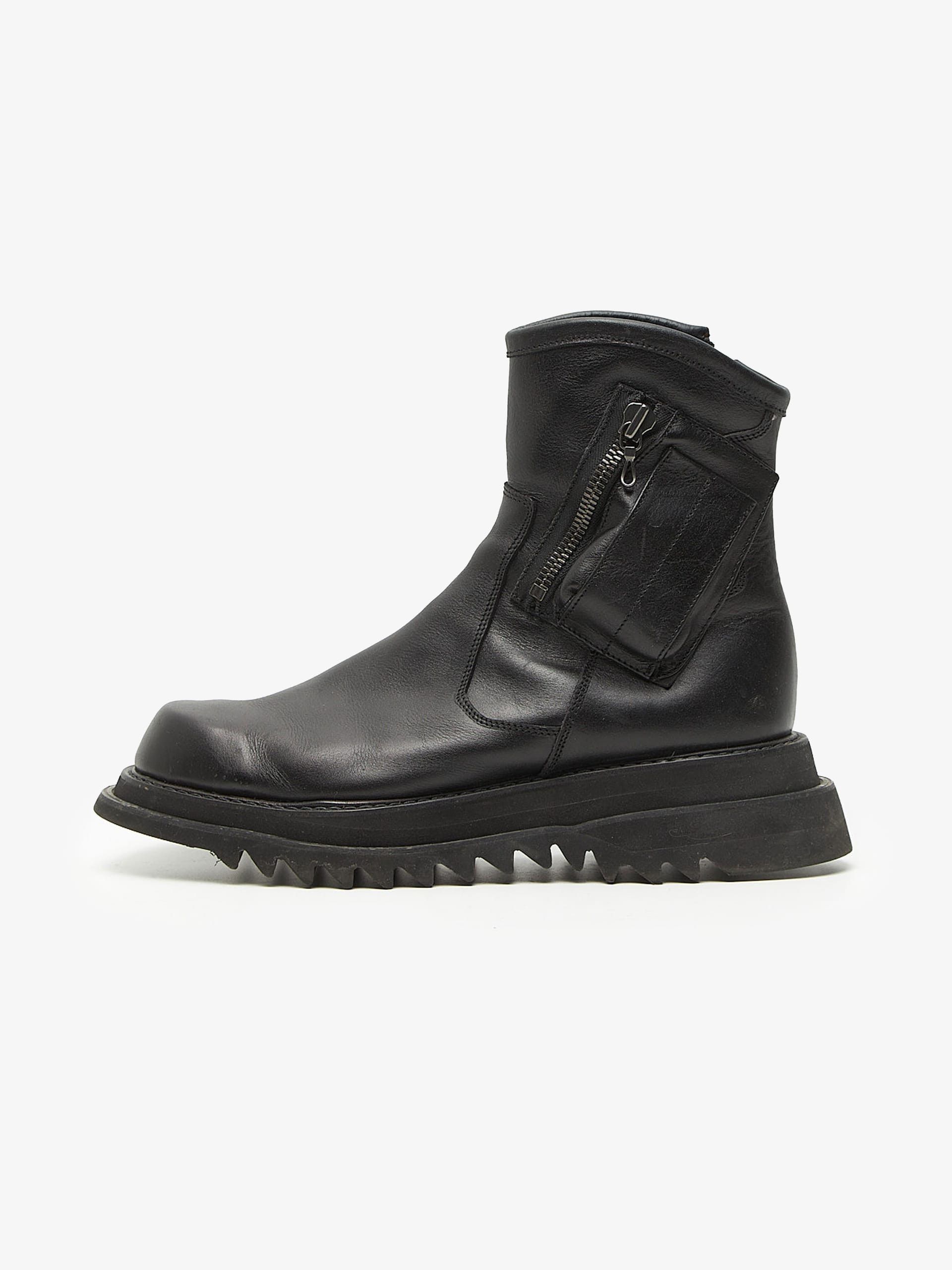 靴 JULIUS Back Zip Boots black Long lace-up Julius Black Lace-Up Boots Julius