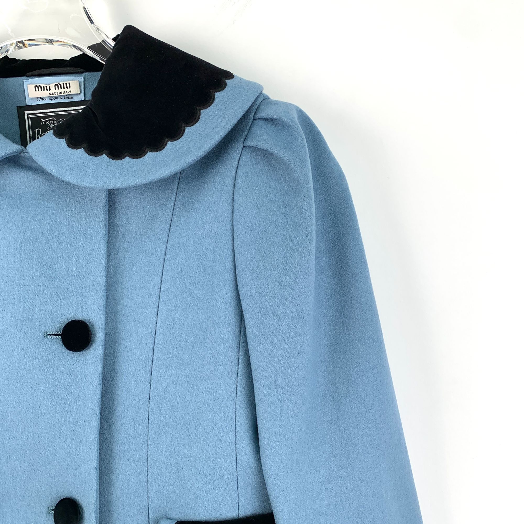 Miu Miu MIU MIU X ROTHSCHILD Light Blue & Black Wool Double Breasted Size XS / US 0-2 / IT 36-38 - 7 Thumbnail