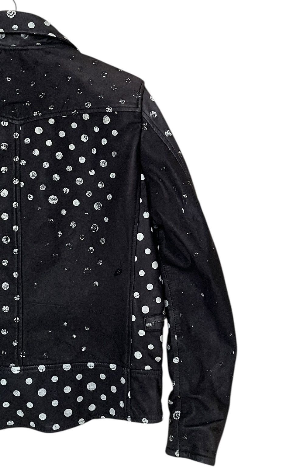 Seditionaries Vintage Brand Double Collar Polka Dot Leather Jacket 1990s Size US M / EU 48-50 / 2 - 6 Thumbnail