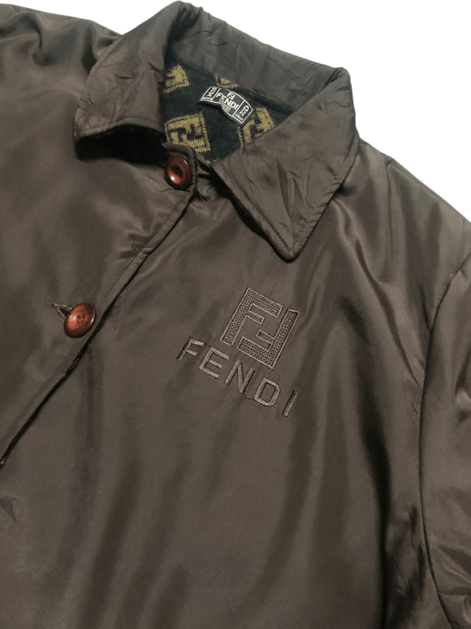 Fendi Vintage Fendi Mare Big Logo Monogram Lining Trenchcoat Size US L / EU 52-54 / 3 - 5 Thumbnail