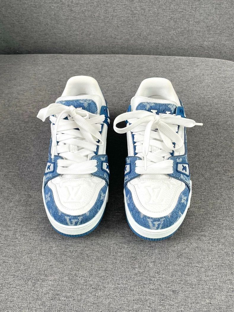 Louis Vuitton Louis Vuitton Tainer Denim Blue shoes Size US 4.5 / IT 34.5 - 1 Thumbnail