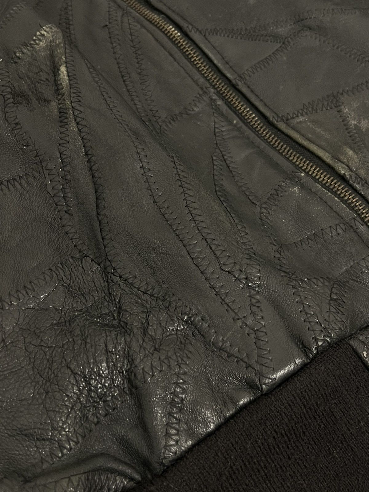 Alpha Industries × Vintage Vintage Alpha Industries Leather Patchwork Top Gun Jacket Size S / US 4 / IT 40 - 6 Thumbnail